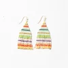 INK + ALLOY Lexie Horizontal Stripes Beaded Fringe Earrings Multi
