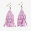INK + ALLOY Lexie Solid Beaded Fringe Earrings Light Lavender