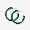 INK + ALLOY Lillian Crystal Threaded Beads Hoop Navy