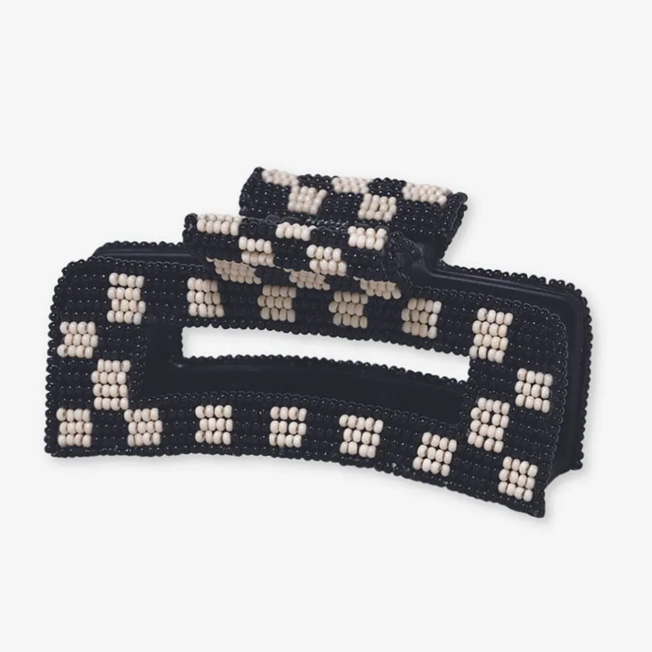 INK + ALLOY Lola Black And White Checked Claw Black/White