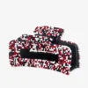 INK + ALLOY Lola Game Day Confetti Beaded Hair Claw Clip Red and Black