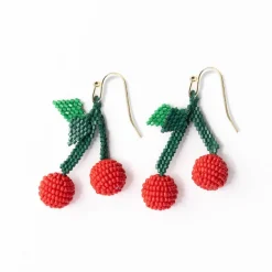 INK + ALLOY Lottie Cluster Dangle Luxe Earrings Cherry