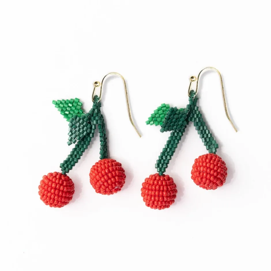 INK + ALLOY Lottie Cluster Dangle Luxe Earrings Cherry