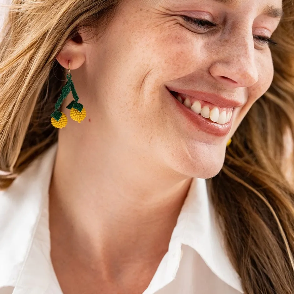 INK + ALLOY Lottie Lemon Dangle Luxe Earrings Yellow