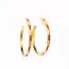 INK + ALLOY Lulu Hoop Earring Brass With Chanel Of Seed Bead Red
