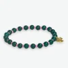 INK + ALLOY Mabel Round Stones With Alternating Seed Bead Stretch Bracelet Emerald
