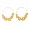 INK + ALLOY Maeve Floral Wrapped Hoop Brass
