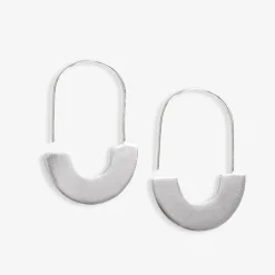 INK + ALLOY Maggie Half Circles Hoop Earrings Silver