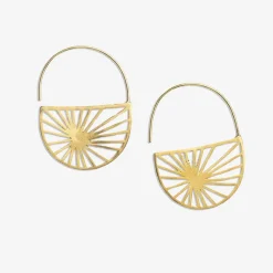 INK + ALLOY Maggie Sunburst Hoop Earrings Brass