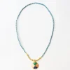 INK + ALLOY Maria Braided Necklace With Enamel Pendant Never Lost Blue