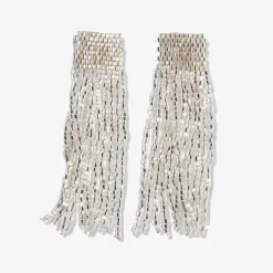 INK + ALLOY Marilyn Solid Beaded Fringe Earring Silver