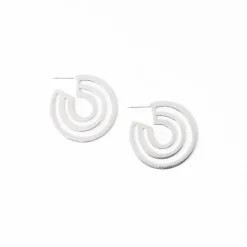 INK + ALLOY Martha Organic Three Circles Hoop Earrings Silver