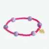 INK + ALLOY Mia Small Seed Bead With Round Stones Stretch Bracelet Hot Pink/Lilac