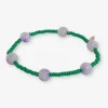 INK + ALLOY Mia Small Seed Bead With Round Stones Stretch Bracelet Kelly Green/White