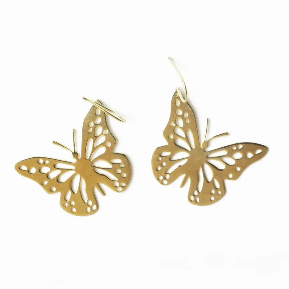 INK + ALLOY Monica Butterfly Dangle Earrings Brass