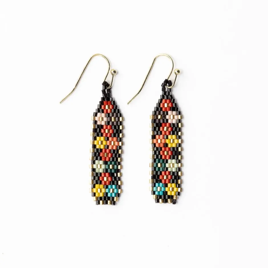 INK + ALLOY Nadia Floral Design Petite Luxe Earring Black