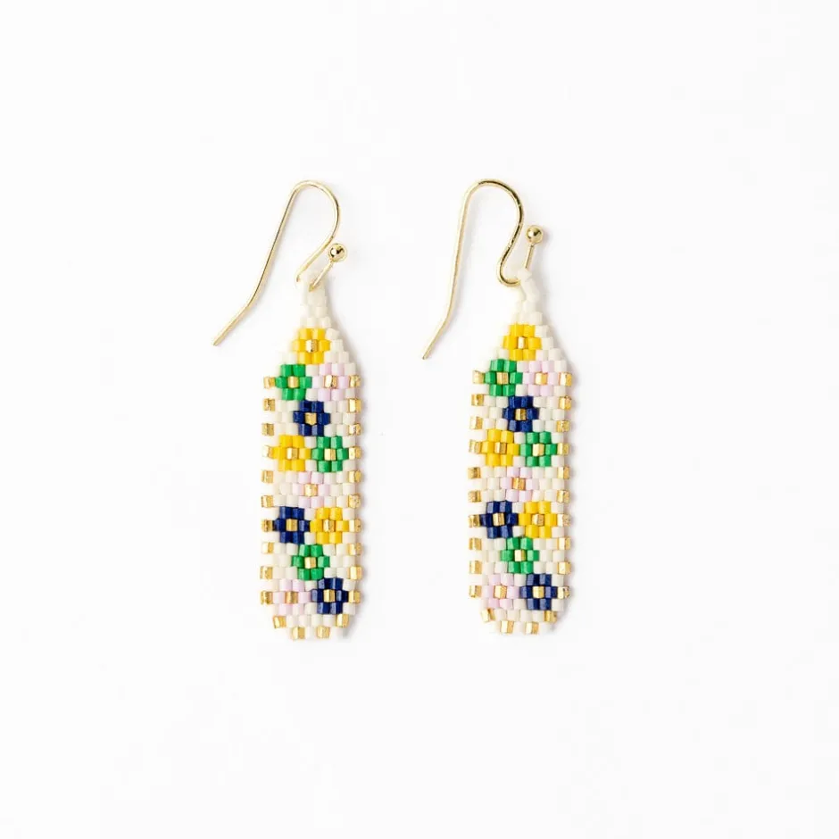 INK + ALLOY Nadia Floral Design Petite Luxe Earring Ivory