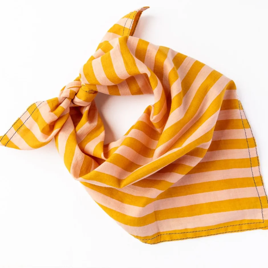 INK + ALLOY Naomi Bandana Stripe Blush Mustard