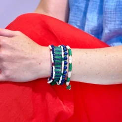 INK + ALLOY Navy and Kelly Green Bracelet Stack of 6
