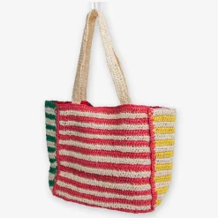 INK + ALLOY Nellie Large Striped Raffia Tote Multicolor