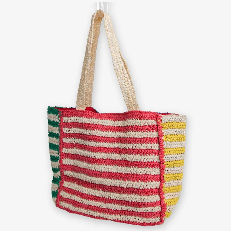 INK + ALLOY Nellie Large Striped Raffia Tote Multicolor