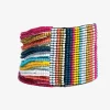 INK + ALLOY Olive Vertical Stripe Beaded Stretch Bracelet Multicolor