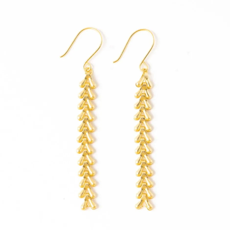 INK + ALLOY Parker V Chain Link Drop Earrings Brass