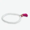 INK + ALLOY Patsy Solid Crystal Stretch Bracelet With Tassel White