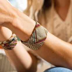 INK + ALLOY Penelope Diamonds Beaded Stretch Bracelet Muted Rainbow