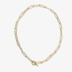 INK + ALLOY Rachel 18K Paperclip Chain Necklace With Toggle Closure 18"