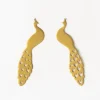 INK + ALLOY Raquel Large Peacock Post Earrings Brass