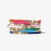 INK + ALLOY Rory Sequins and Pearls Bracelet Stack of 7 Rainbow