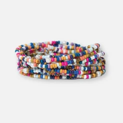 INK + ALLOY Sage Confetti Beaded 10 Strand Stretch Bracelets Multicolor