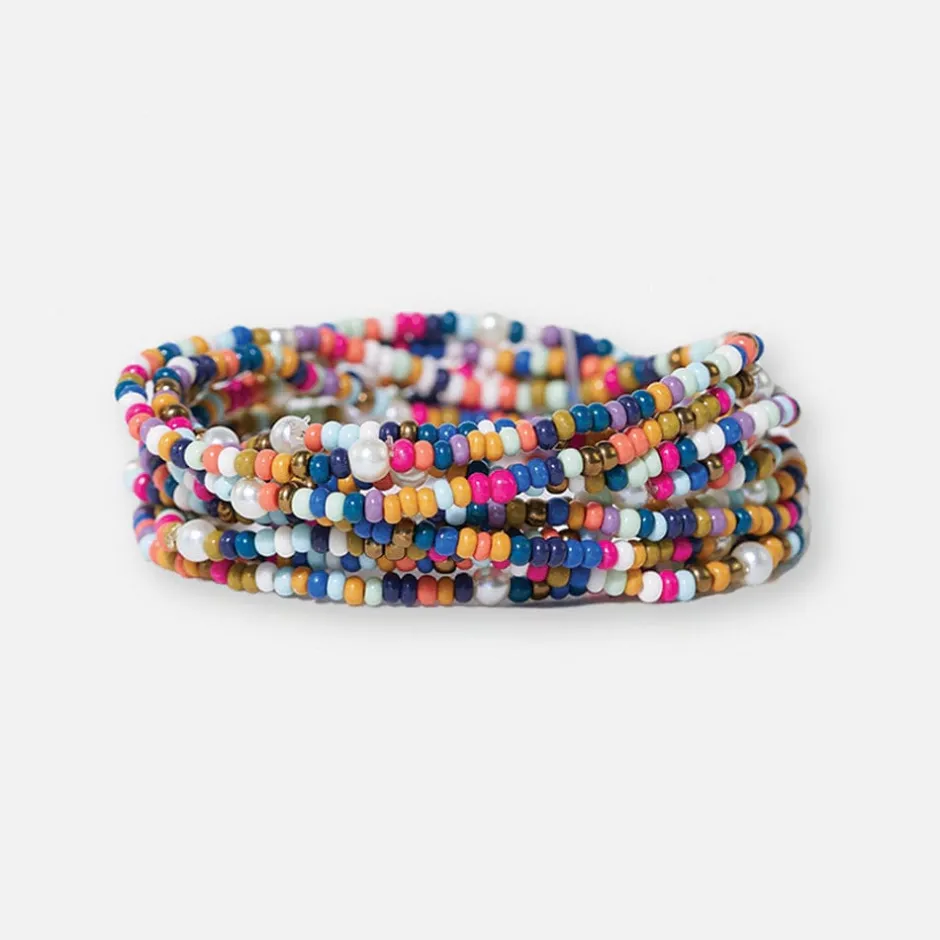 INK + ALLOY Sage Confetti Beaded 10 Strand Stretch Bracelets Multicolor