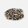INK + ALLOY Sage Confetti Beaded 10 Strand Stretch Bracelets Black