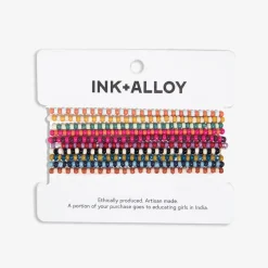 INK + ALLOY Sage Two Tone Beaded 10 Strand Stretch Bracelets Multicolor