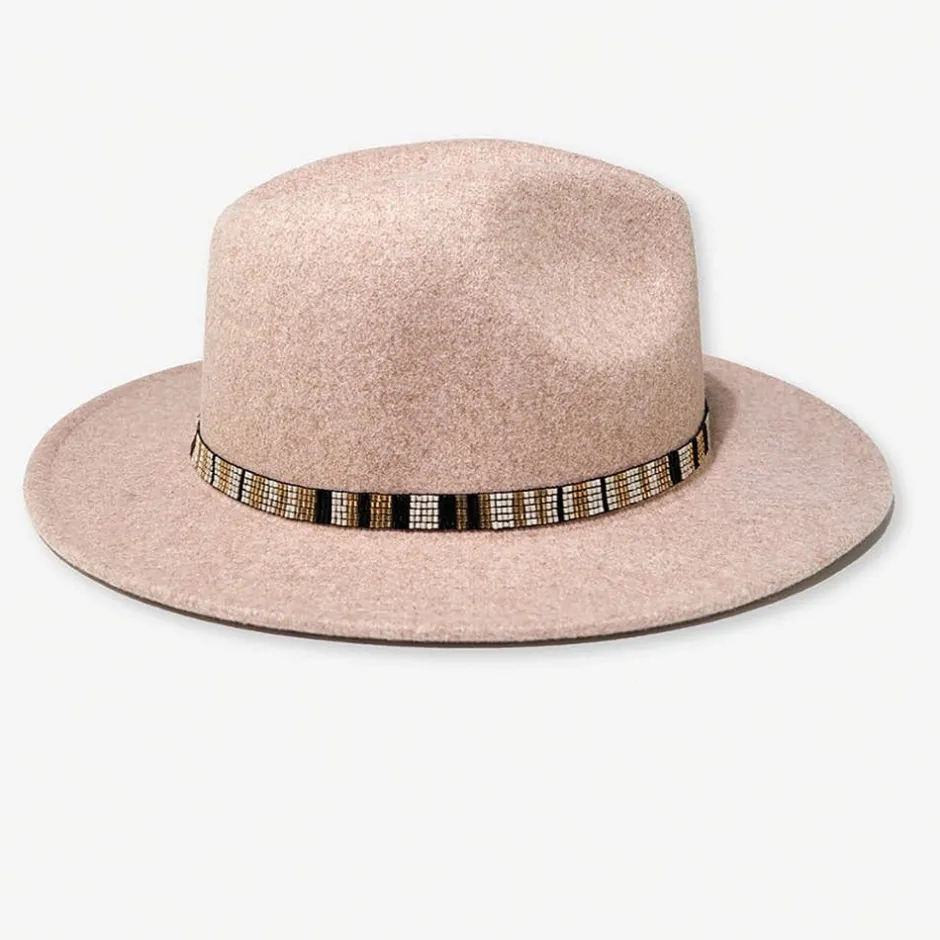 INK + ALLOY Sarah Vertical Stripes Beaded Stretch Hat Band Black