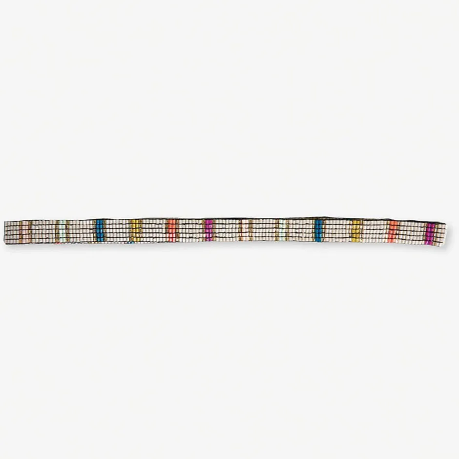 INK + ALLOY Sarah Vertical Stripes Beaded Stretch Hat Band Rainbow