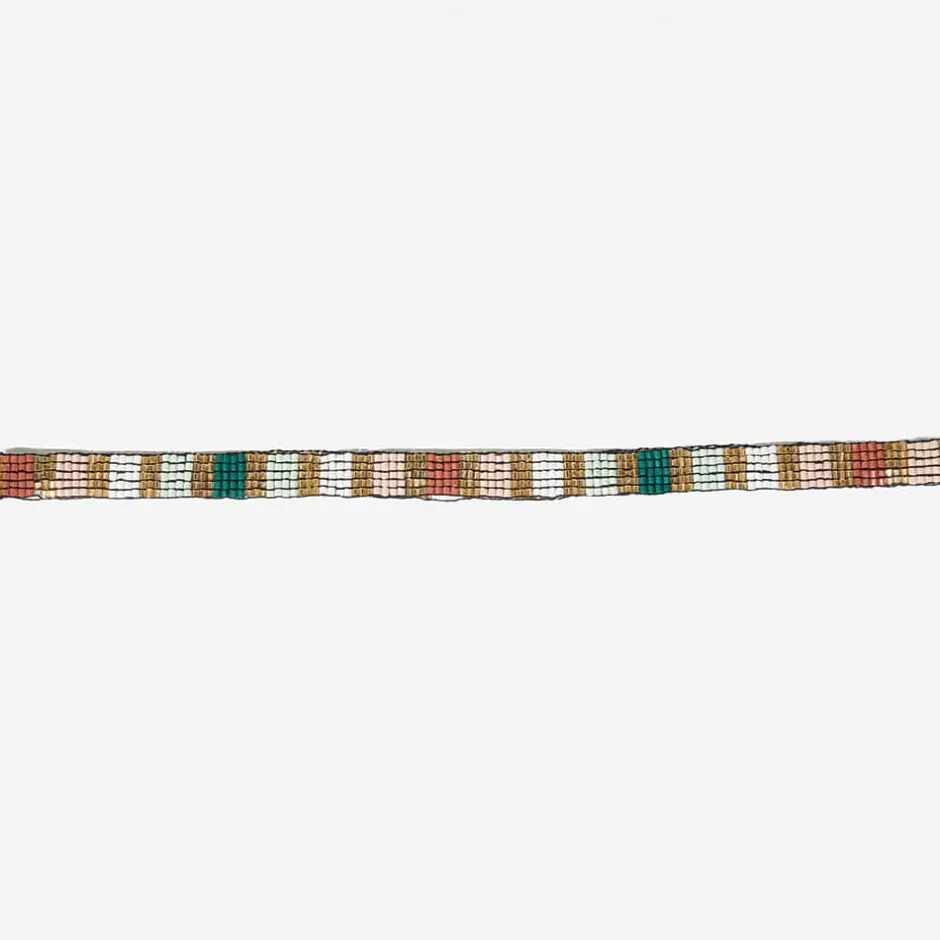 INK + ALLOY Sarah Vertical Stripes Thin Beaded Stretch Hatband Desert