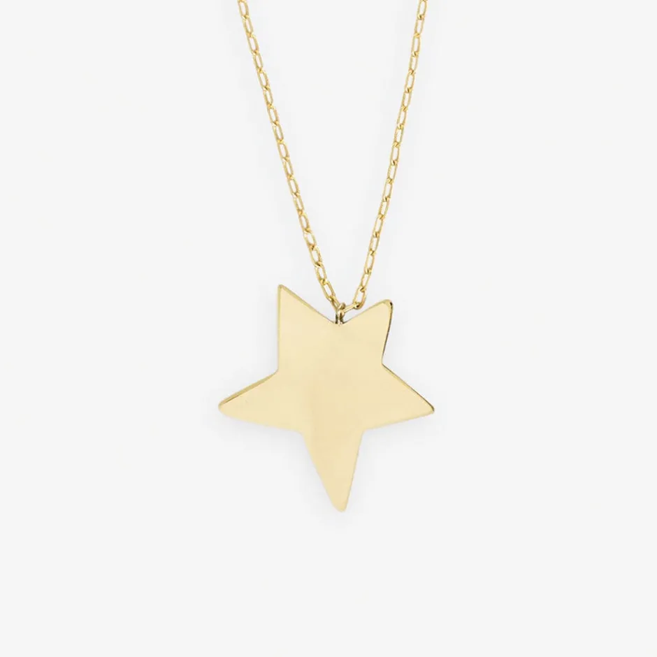 INK + ALLOY Star Statement Pendant Necklace Brass