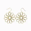 INK + ALLOY Stella Big Daisy Dangle Earrings Brass