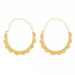INK + ALLOY Stephanie Scallop Wrapped Hoop Brass