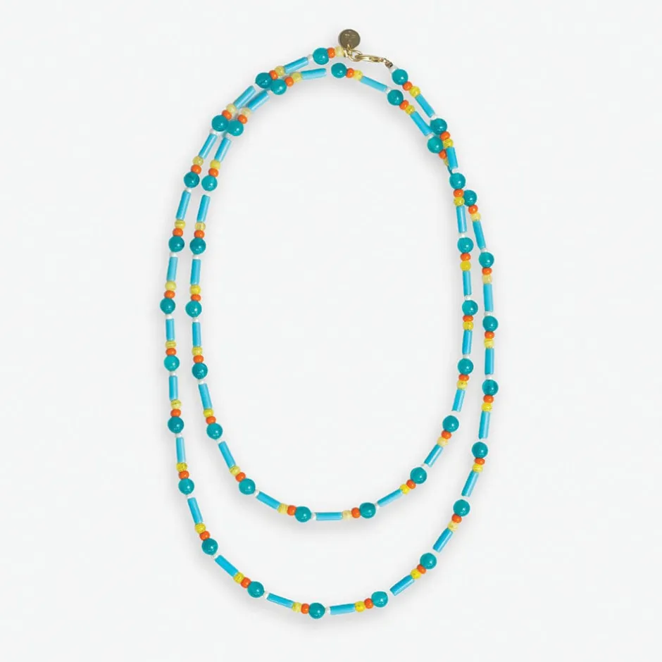 INK + ALLOY Sylvia Mixed Beads And Stones Long Necklace Amalfi
