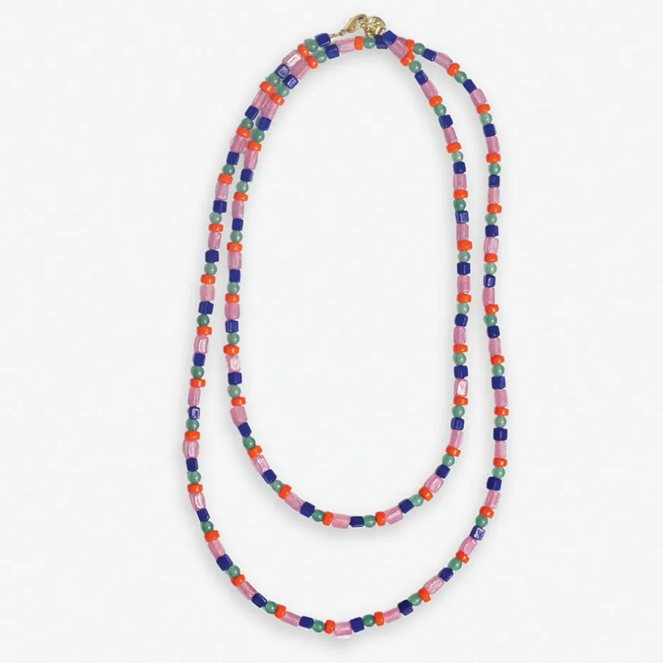 INK + ALLOY Sylvia Mixed Beads And Stones Long Necklace St. Tropez