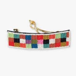 INK + ALLOY Theresa Checked Beaded Hair Barrette Multicolored