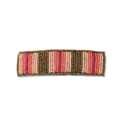 INK + ALLOY Theresa Mixed Vertical Stripes Beaded Hair Barrette Jaipur
