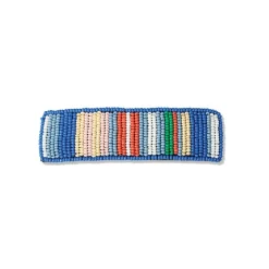 INK + ALLOY Theresa Mixed Vertical Stripes Beaded Hair Barrette St. Tropez