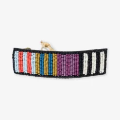 INK + ALLOY Theresa Mixed Vertical Stripes Beaded Hair Barrette Multicolored