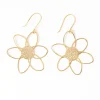 INK + ALLOY Twiggy Open Petals Flower Drop Earrings Brass