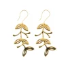 INK + ALLOY Vera Abstract Leaves Botanical Threader Earrings Brass